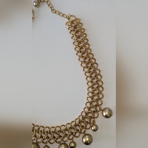 Vtg Gold Tone Collar Choker Necklace KJL 15” Long Statement Gorgeous - Picture 8 of 9